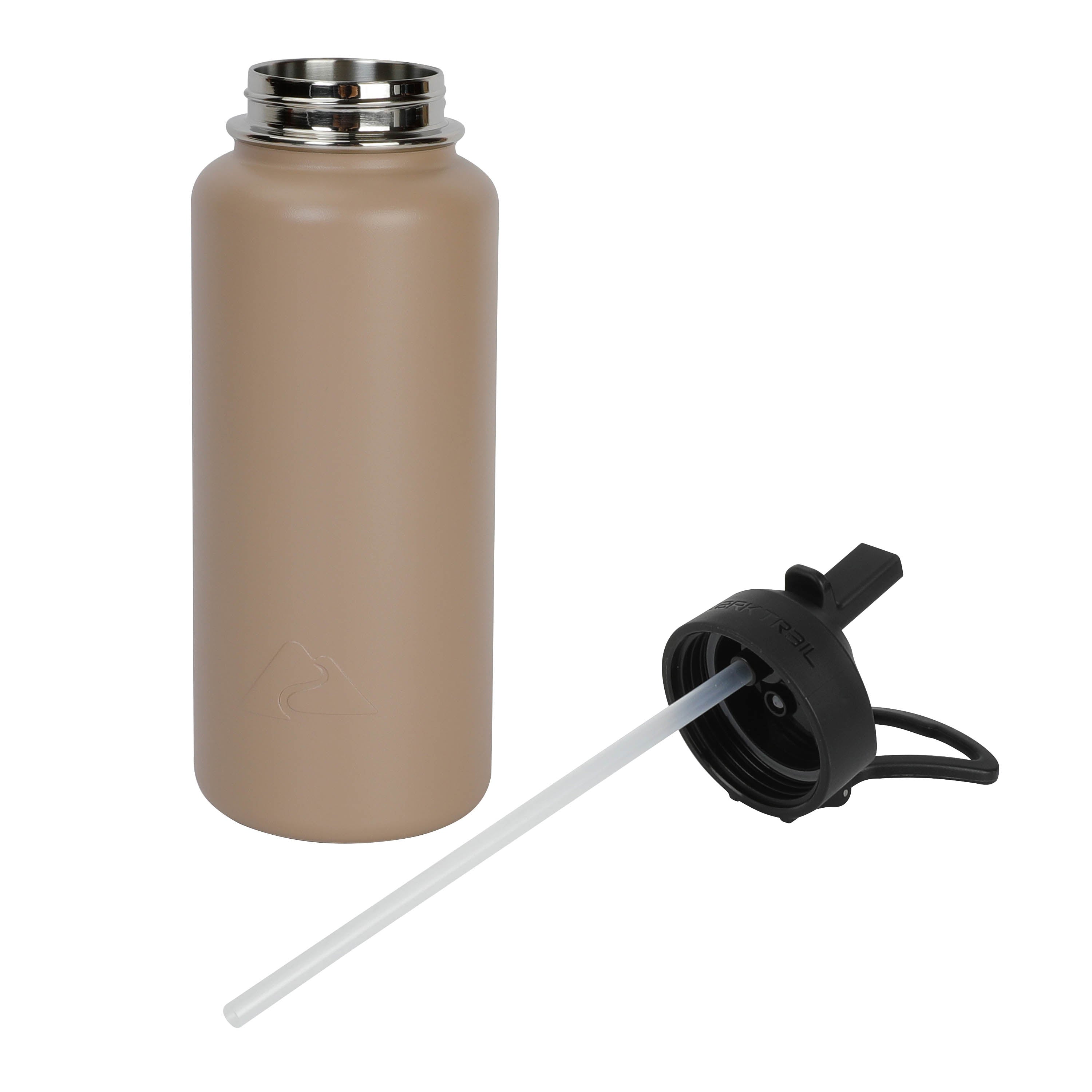 (3 Pack)  32 Oz Stainless Steel Insulated Flip-Straw Water Bottle, Tan