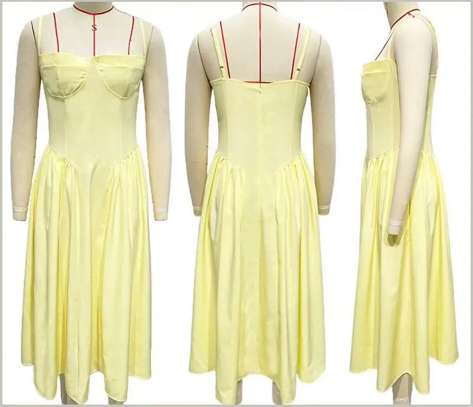 Summer New Dopamine Cute Backless Sleeveless Dress Women’S Backless Summer Dress French Vintage Slim Fit A-Line Dress Date Night Dress, Brunch Outfit, Viral Tiktok Fashion