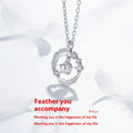 925 Silver Plated Feather Pendant Necklace with Moonstone Bead – Color Changing Aurora Choker for Women
