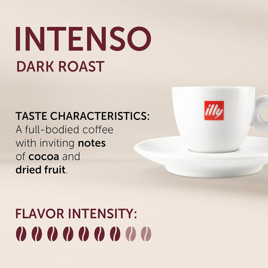 Intenso Ground Espresso Coffee, Bold Roast, Intense, Robust and Full Flavored with Notes of Deep Cocoa, 100% Arabica Coffee, No Preservatives, 8.8 Ounce Can (Pack of 1)