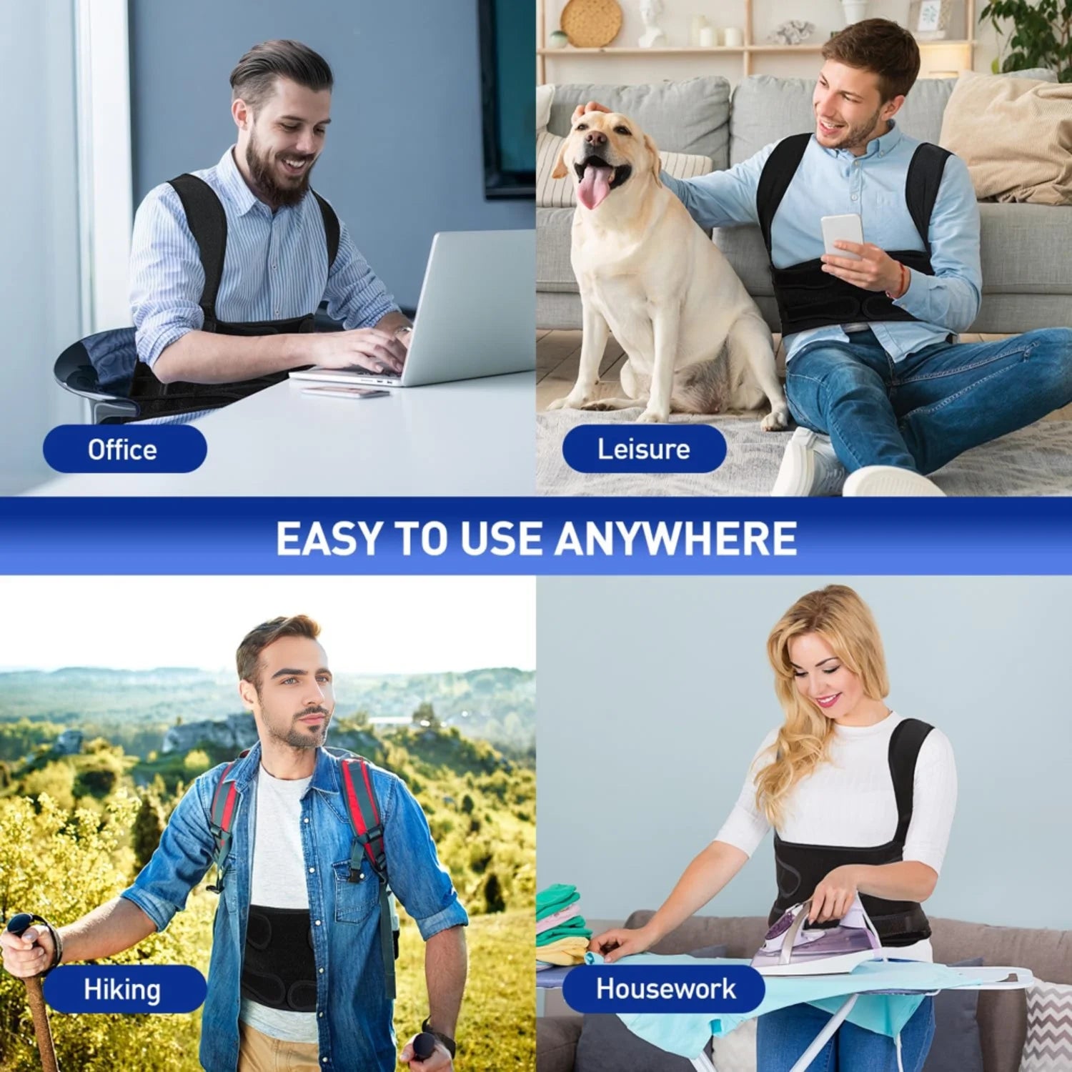 Adjustable Back Brace Posture Corrector for Men and Women, Medium