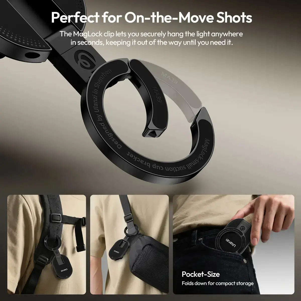 MA39 Maglock Suction Cup Phone Mount Desktop Stand for Iphone 17 16 15 14 with Suction Bottom for Wall Glass