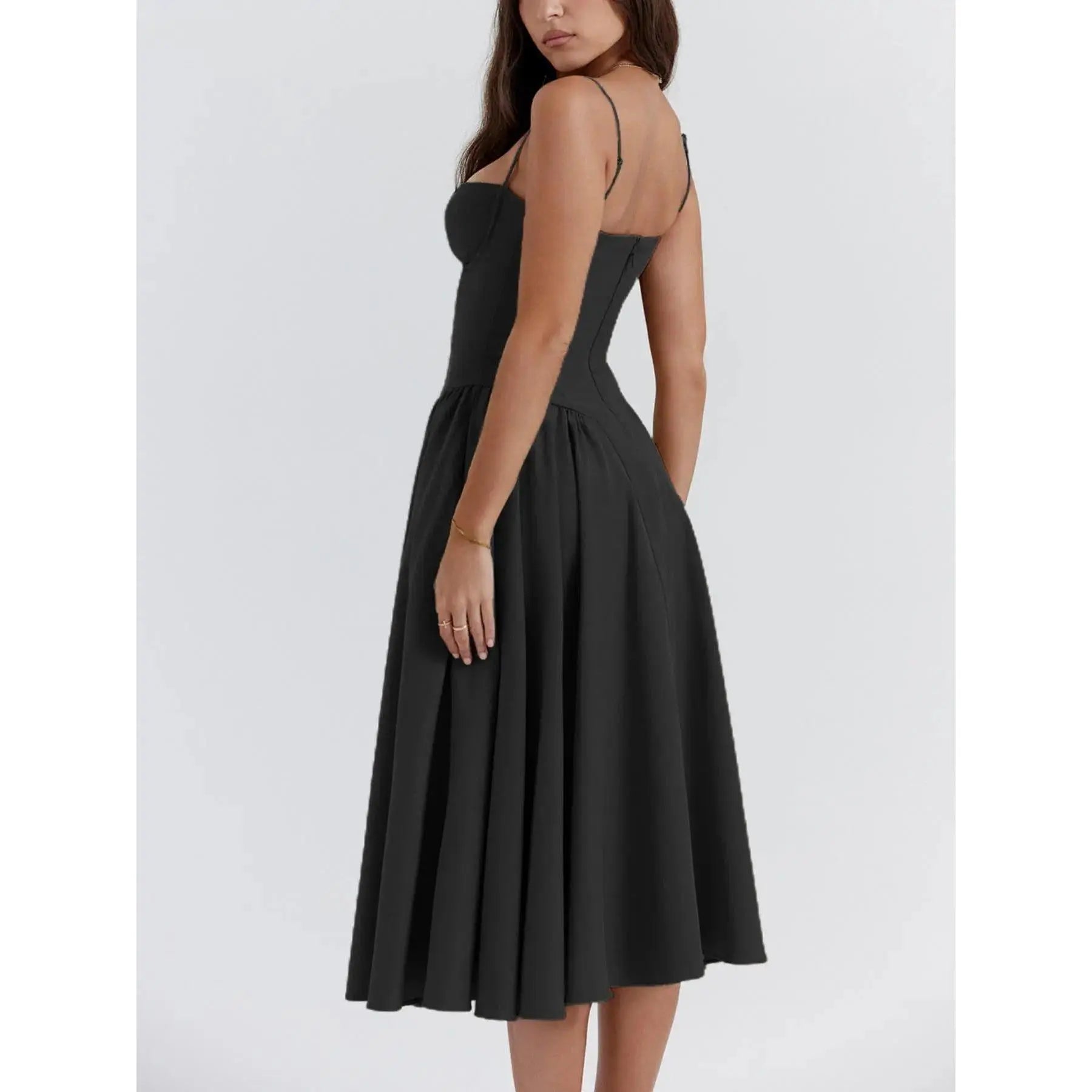 Summer New Dopamine Cute Backless Sleeveless Dress Women’S Backless Summer Dress French Vintage Slim Fit A-Line Dress Date Night Dress, Brunch Outfit, Viral Tiktok Fashion