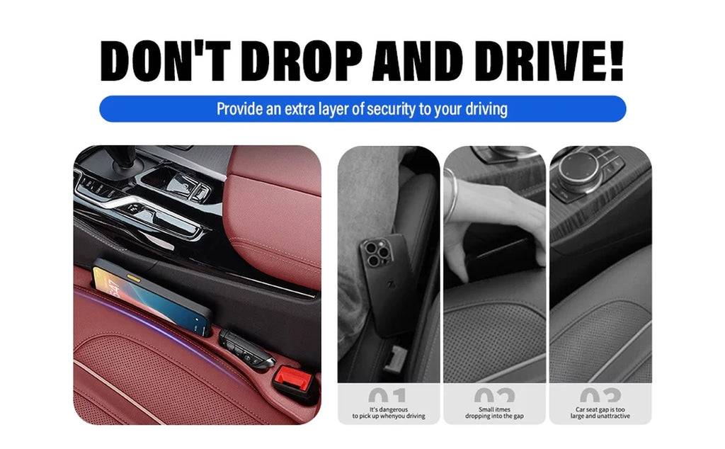 Car Seat Gap Filler, Seat Side Gap Filler with Organizer, 2 In1 Seat Crevice Blocker, Universal Fit Car SUV Truck Fill the Gap between Seat & Console 2 Pack
