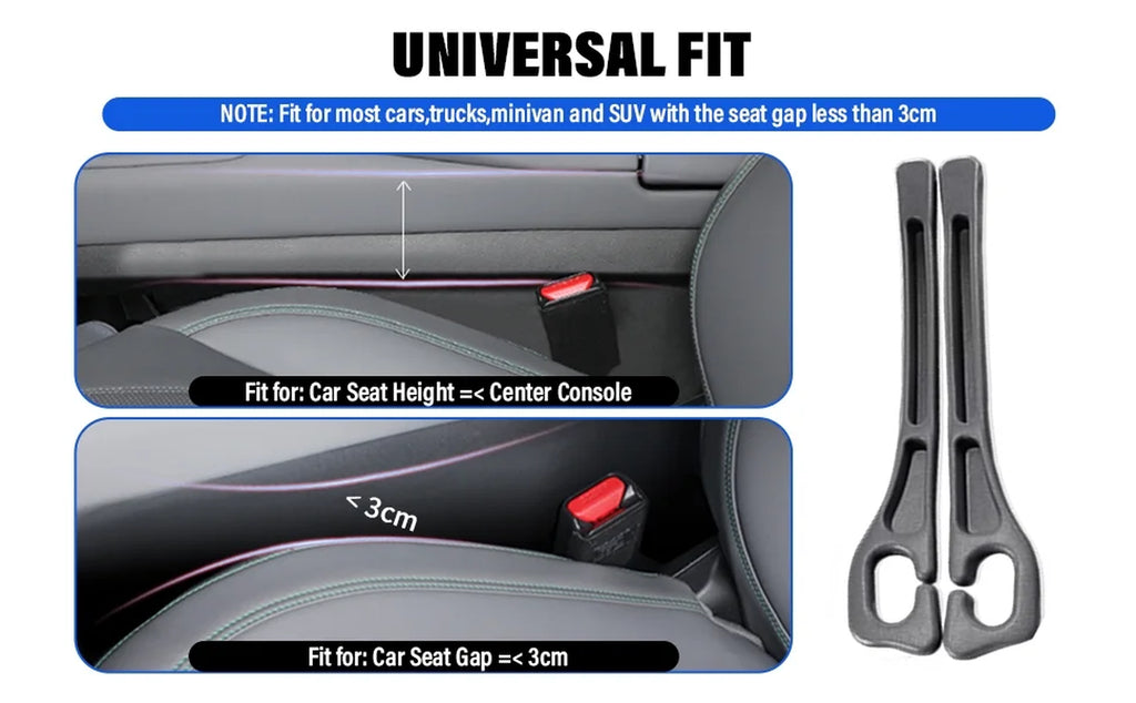 Car Seat Gap Filler, Seat Side Gap Filler with Organizer, 2 In1 Seat Crevice Blocker, Universal Fit Car SUV Truck Fill the Gap between Seat & Console 2 Pack