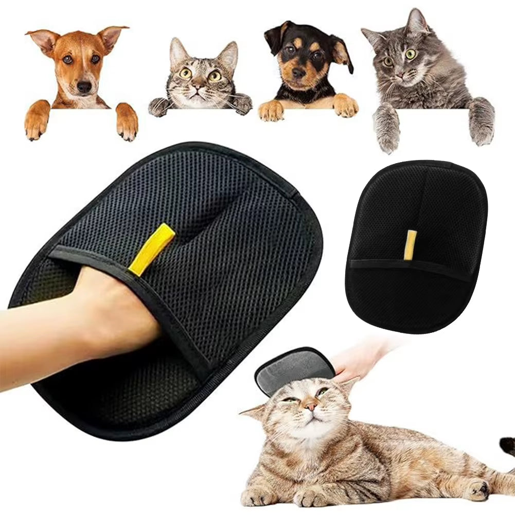Pet Hair Remover Mitt Pet Grooming Gloves Deshedding Brush Glove for Dog Cat Rabbit with Long/Short/Curly Hair