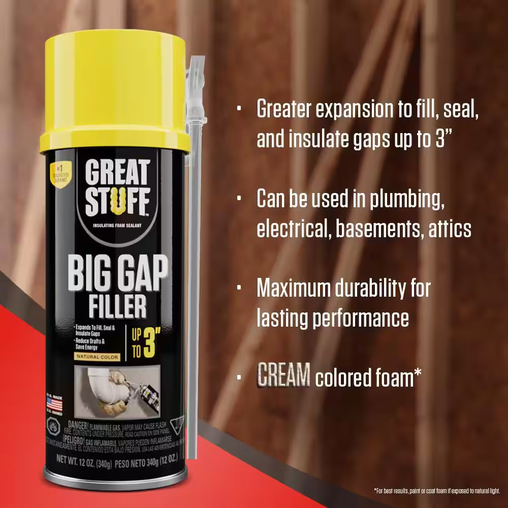 12 Oz. Big Gap Filler Insulating Spray Foam Sealant