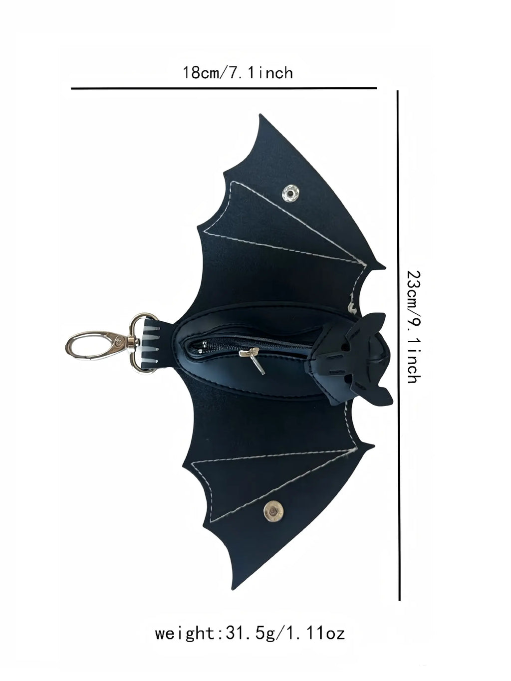Leather Bat Coin Purse Keychain, Stylish Leather Design, Durable & Functional, Limited Edition Accessory, Perfect Gift Idea for Him Her, Gothic Cross Keychain