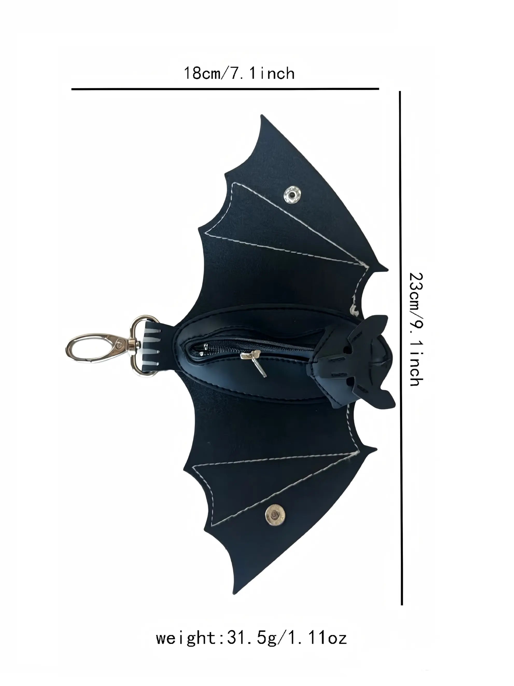 Leather Bat Coin Purse Keychain, Stylish Leather Design, Durable & Functional, Limited Edition Accessory, Perfect Gift Idea for Him Her, Gothic Cross Keychain