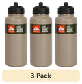 (3 Pack)  32 Oz Stainless Steel Insulated Flip-Straw Water Bottle, Tan