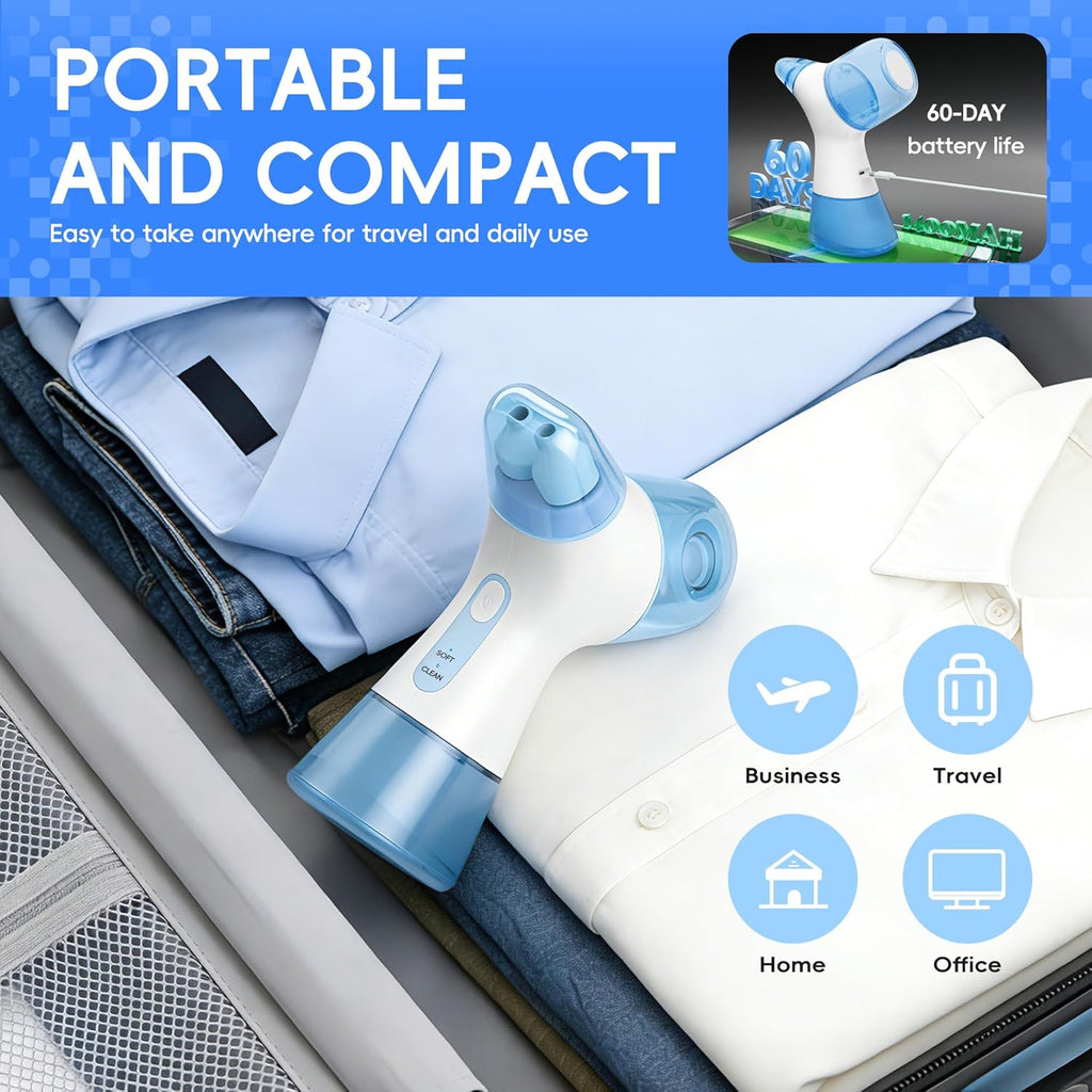 Electric Nasal Irrigation System with Dual Water Tank for Rapid Relief of Nasal Discomfort, Self-Cleaning and Automatic Waste Collection Features, Includes 30 Large Salt Packets