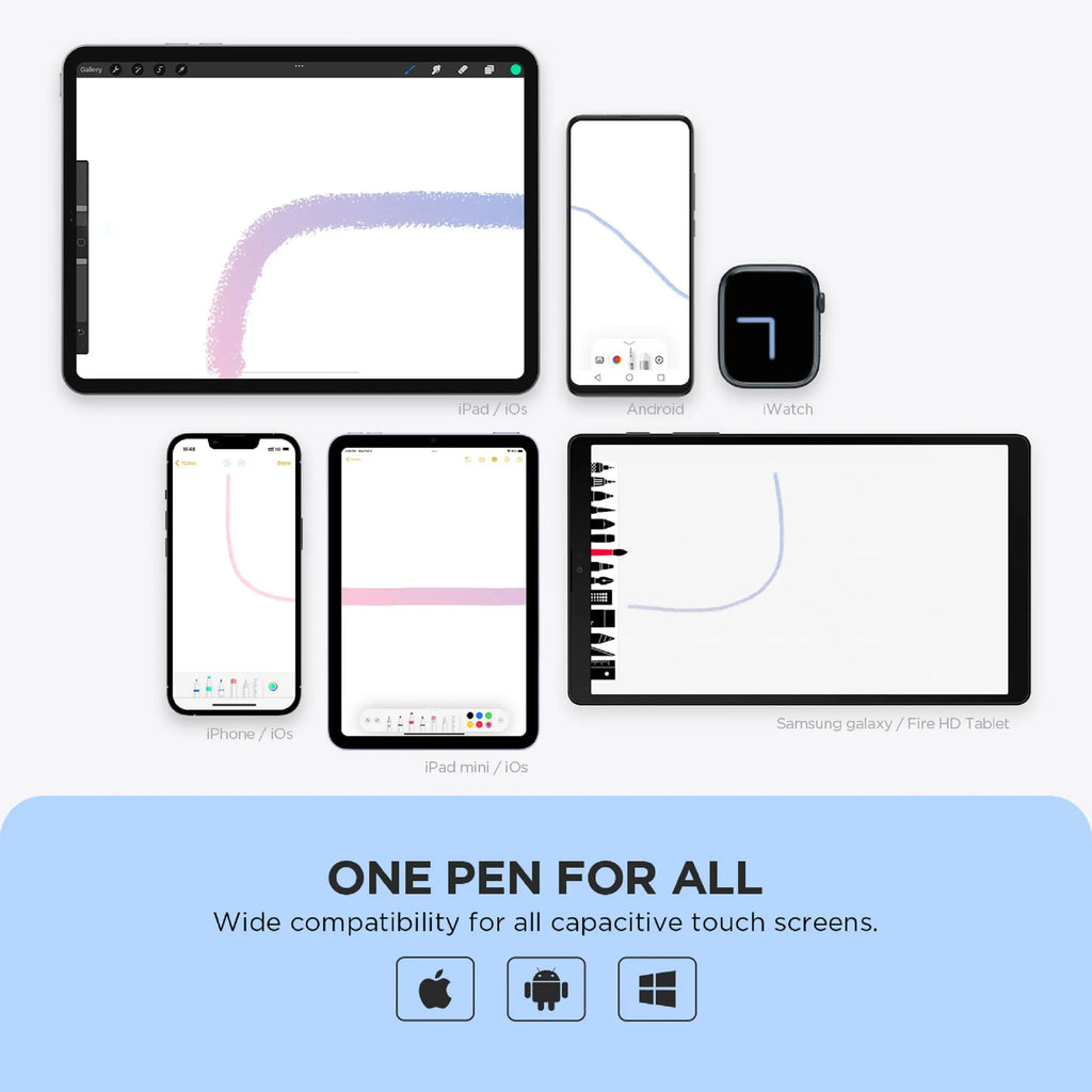 Touchscreen Stylus Pen with round Tip and Magnetic Cap, Compatible with Apple Ipad Pro/Ipad 6-9/Iphone, Smartphone, Samsung Galaxy Tab, Fire HD Tablets
