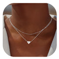 Chicsilver Collares Con Inicial Para Mujer, Collares De Colgante De Corazón De Plata Esterlina, Collar Delicado De Cadena Con Cuentas En Capas Para Uso Diario, Regalo De Joyería Para Mujer