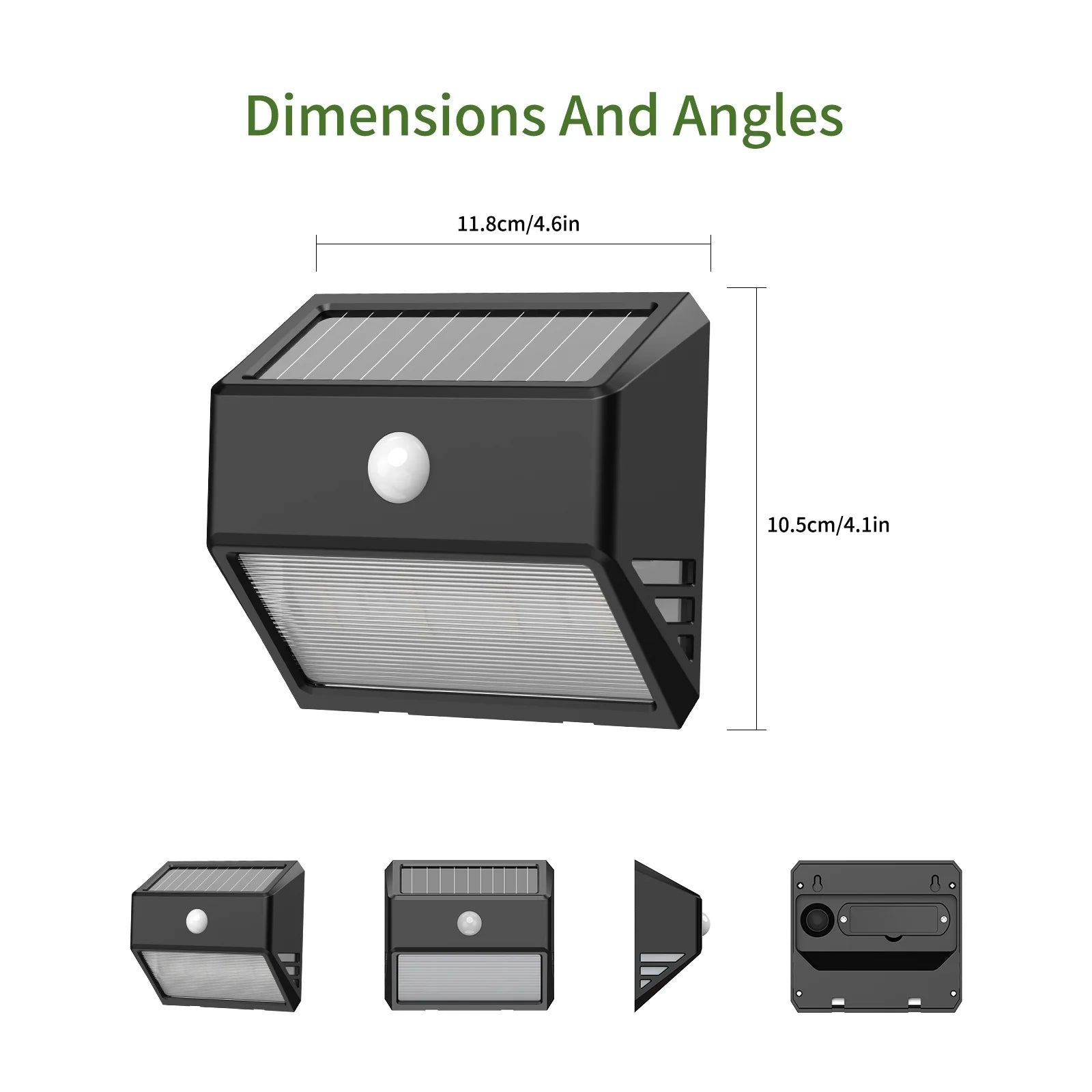 LED Solar Powered Motion Outdoor Security Wall Light, Motion Activated, 200 Lumens