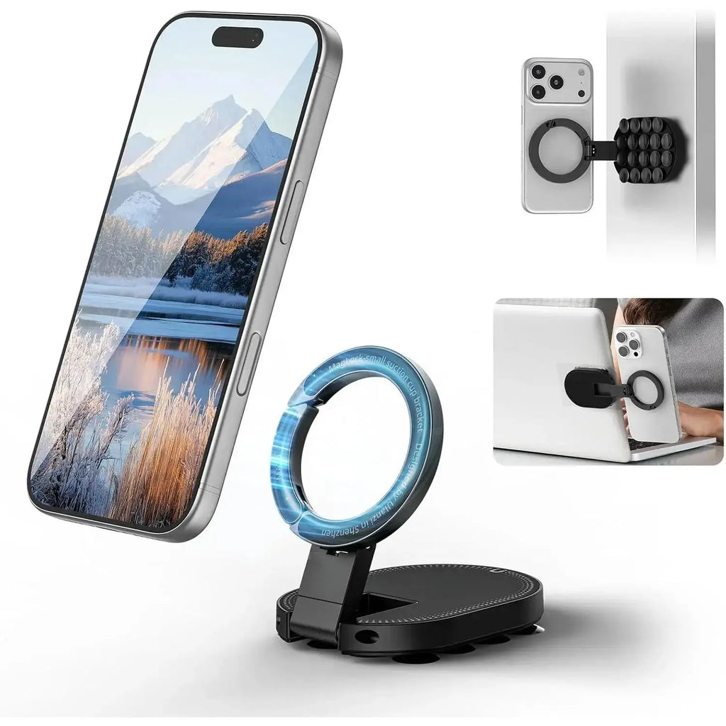MA39 Maglock Suction Cup Phone Mount Desktop Stand for Iphone 17 16 15 14 with Suction Bottom for Wall Glass