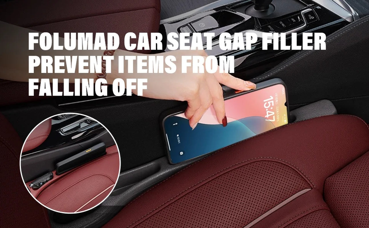 Car Seat Gap Filler, Seat Side Gap Filler with Organizer, 2 In1 Seat Crevice Blocker, Universal Fit Car SUV Truck Fill the Gap between Seat & Console 2 Pack