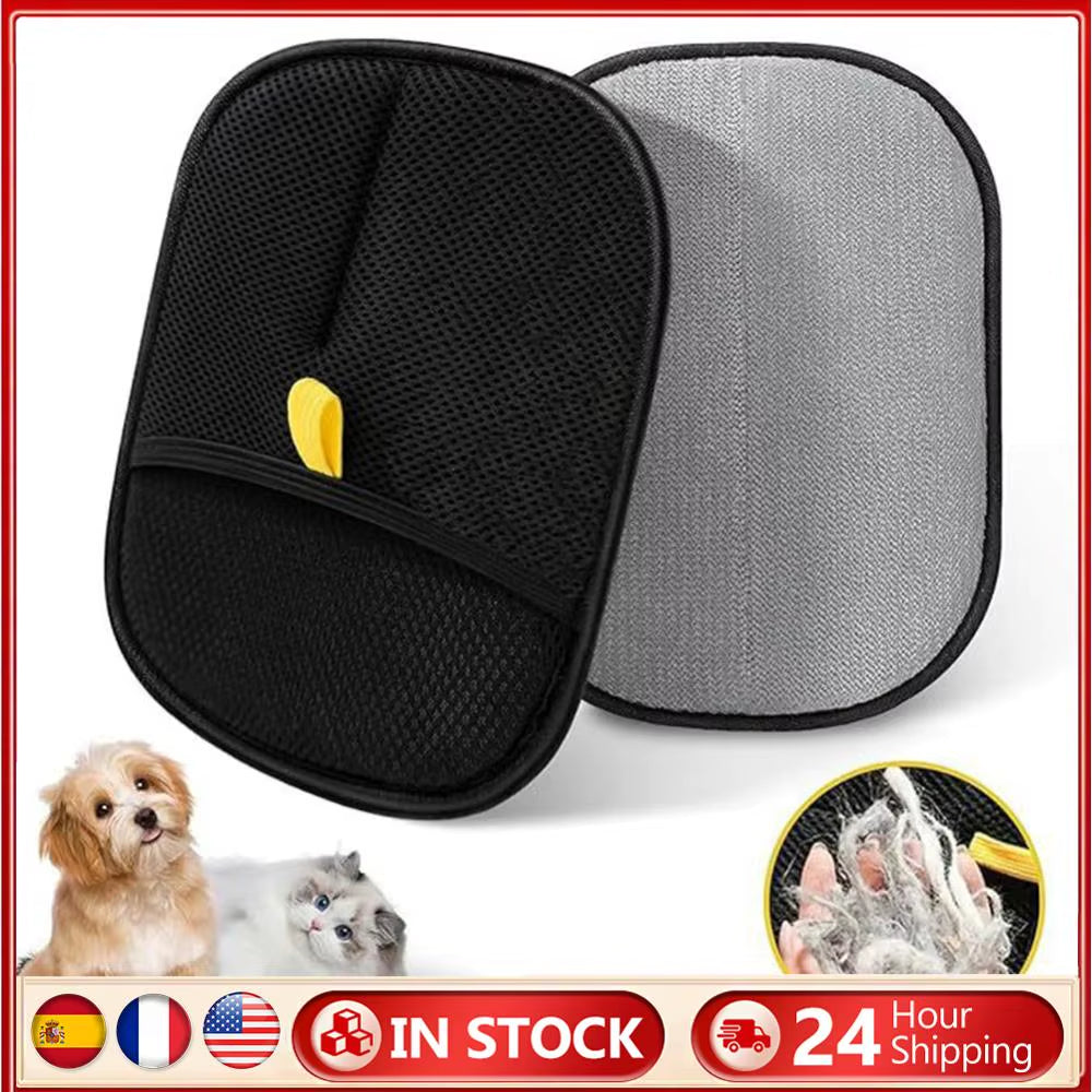 Pet Hair Remover Mitt Pet Grooming Gloves Deshedding Brush Glove for Dog Cat Rabbit with Long/Short/Curly Hair
