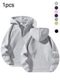Men'S Plain Half Zip Drop Shoulder Essentials Hoodie, Regular Fit Fitted Casual Comfy Fit Long Sleeve Hooded Sweatshirt for Fall & Winter, Men'S Clothes for Daily Wear