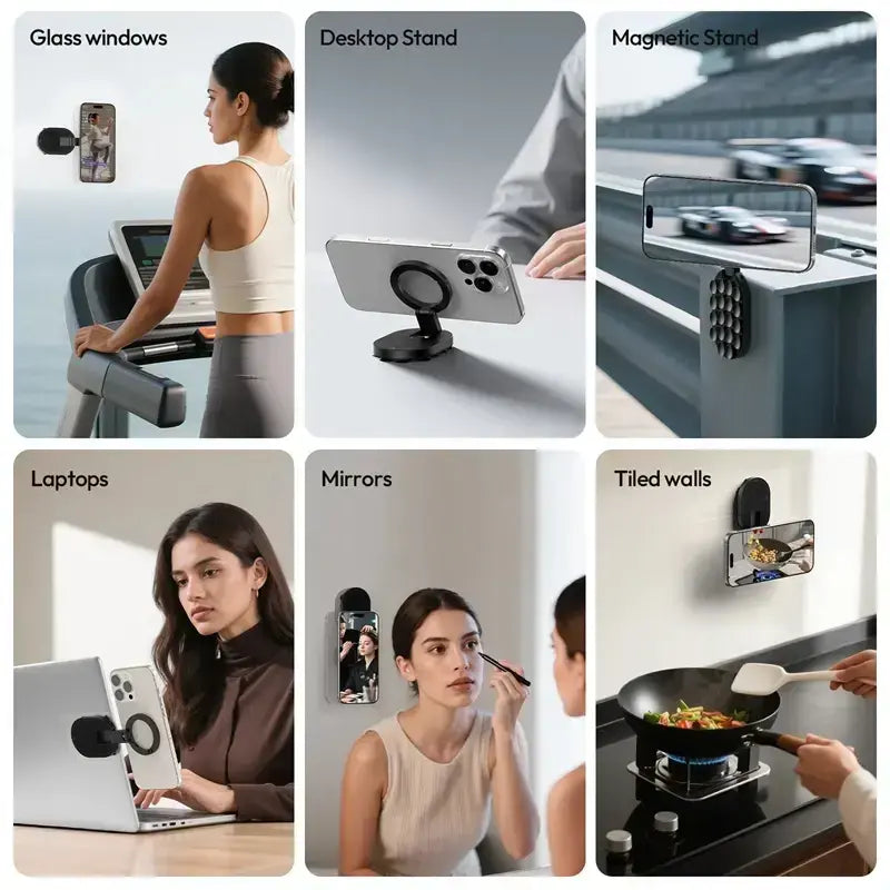 MA39 Maglock Suction Cup Phone Mount Desktop Stand for Iphone 17 16 15 14 with Suction Bottom for Wall Glass