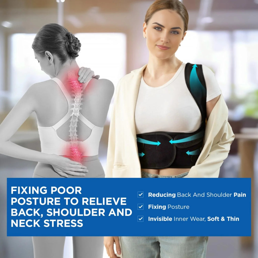 Adjustable Back Brace Posture Corrector for Men and Women, Medium
