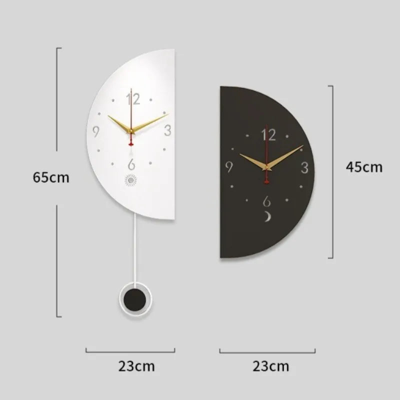 Double Side Living Room Wall Clocks Pendulum Noiseless Modern Nordic Simple Bedroom Wall Watch Unique Design Home Decoration