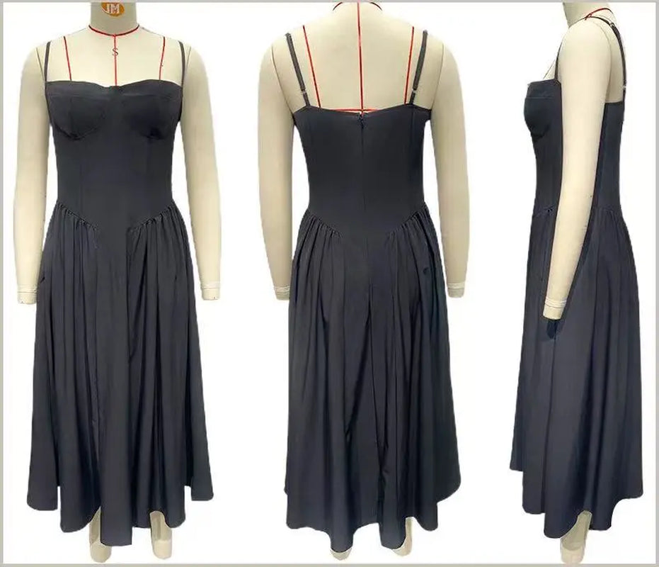 Summer New Dopamine Cute Backless Sleeveless Dress Women’S Backless Summer Dress French Vintage Slim Fit A-Line Dress Date Night Dress, Brunch Outfit, Viral Tiktok Fashion