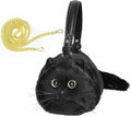 Realistic Cat Shaped Crossbody Handbag for Women - Plush and Puffy Design