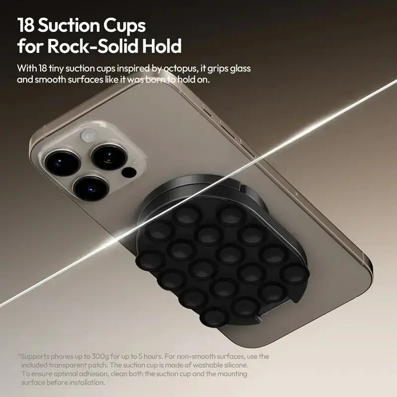 MA39 Maglock Suction Cup Phone Mount Desktop Stand for Iphone 17 16 15 14 with Suction Bottom for Wall Glass