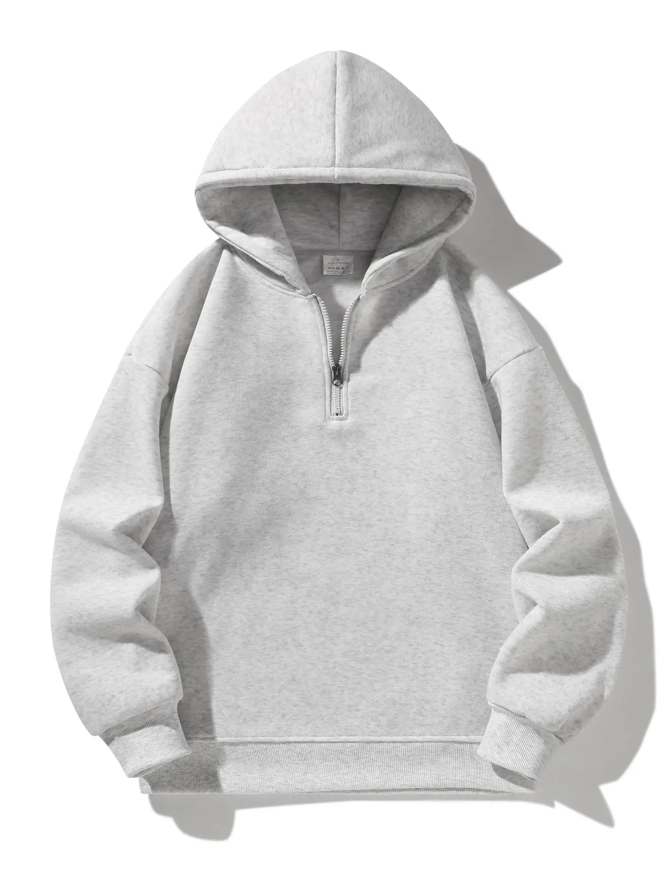 Men'S Plain Half Zip Drop Shoulder Essentials Hoodie, Regular Fit Fitted Casual Comfy Fit Long Sleeve Hooded Sweatshirt for Fall & Winter, Men'S Clothes for Daily Wear