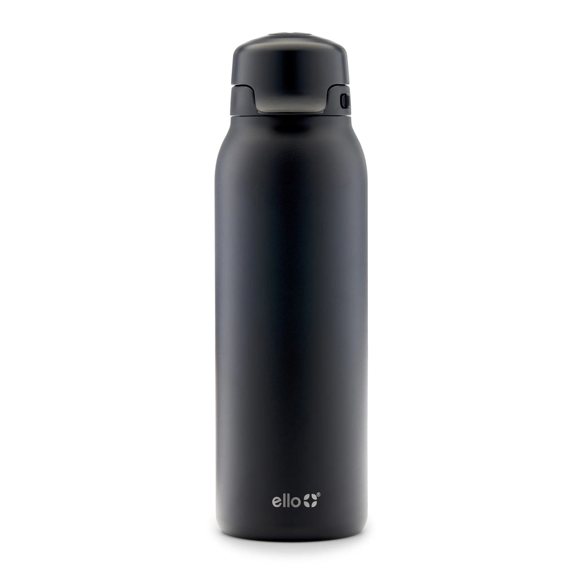 Flip & Fill 32Oz Insulated Stainless Steel Water Bottle, Leak-Proof Straw Lid, Black
