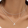 S925 Sterling Silver Plated Initial Necklaces for Women Girls CZ Letter a Necklace Set Birthday Easter Basket Stuffers Jewelry Gifts Teen Her Wife Mom Girlfriend Female Adults Kids Ideas