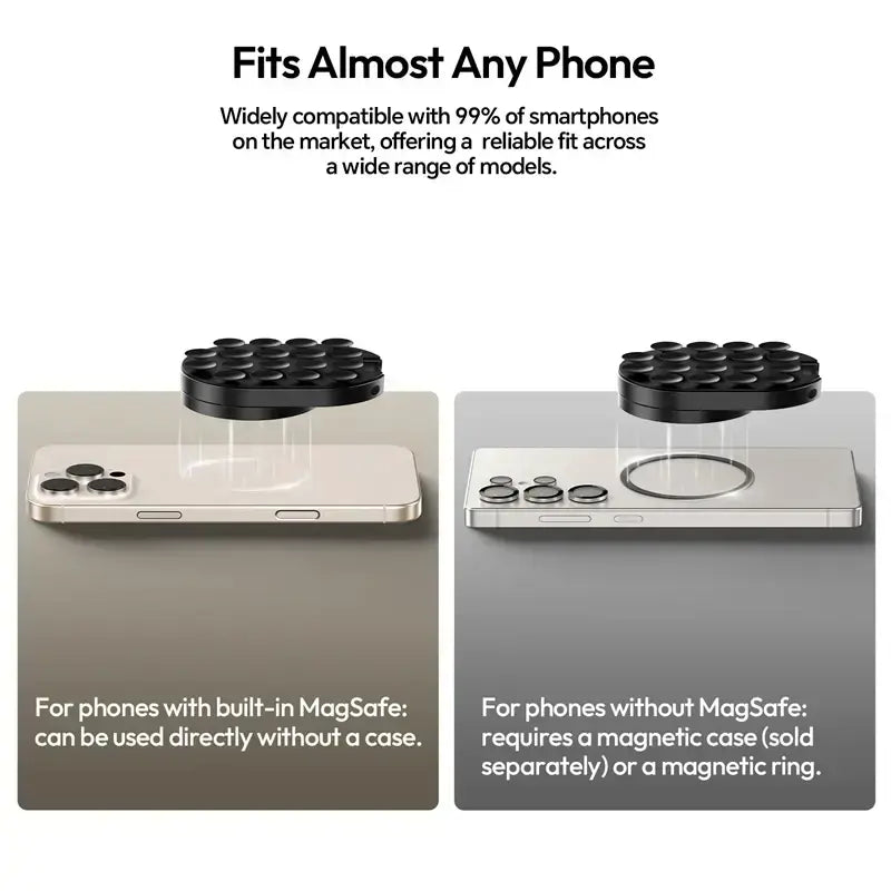 MA39 Maglock Suction Cup Phone Mount Desktop Stand for Iphone 17 16 15 14 with Suction Bottom for Wall Glass
