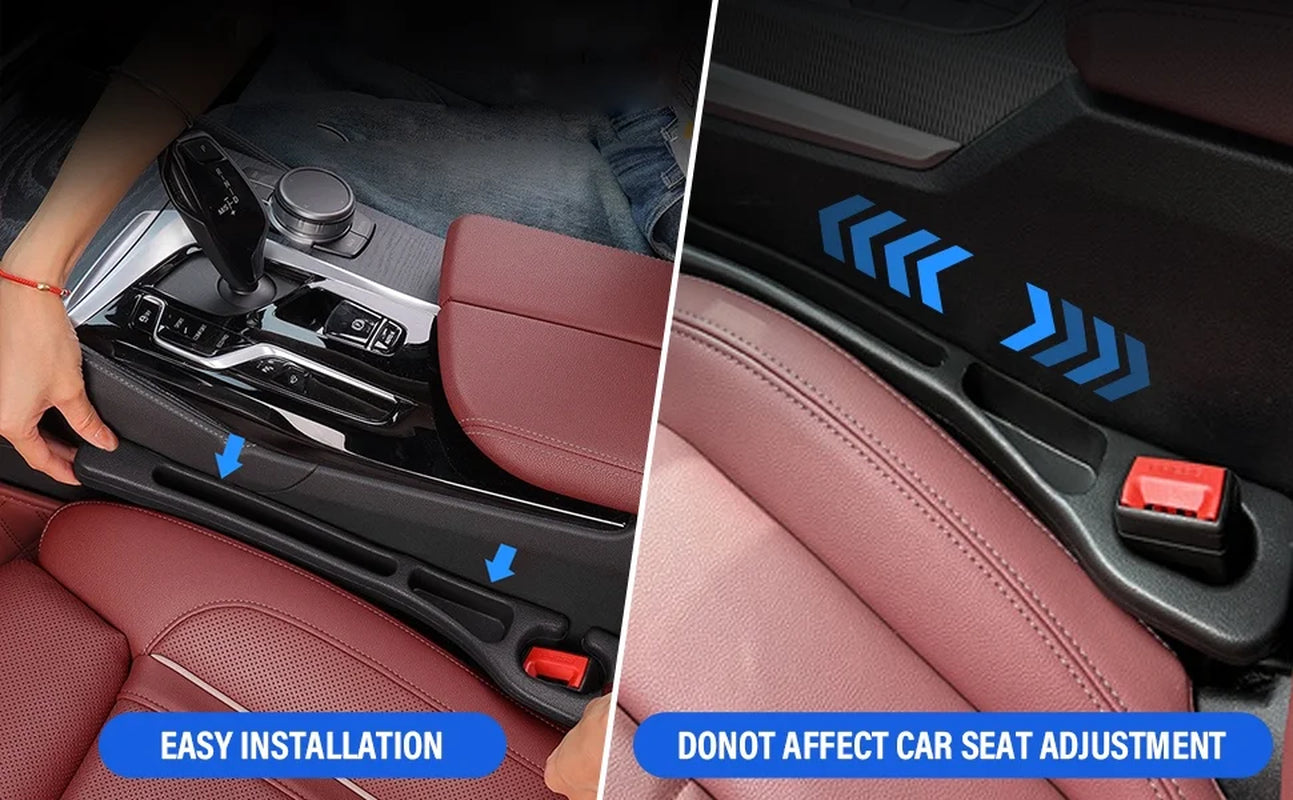 Car Seat Gap Filler, Seat Side Gap Filler with Organizer, 2 In1 Seat Crevice Blocker, Universal Fit Car SUV Truck Fill the Gap between Seat & Console 2 Pack
