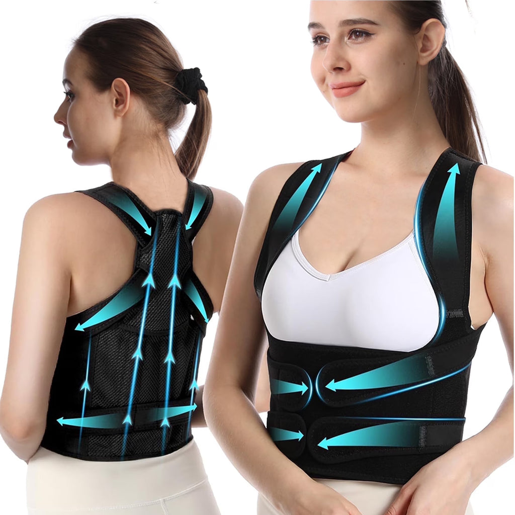 Adjustable Back Brace Posture Corrector for Men and Women, Medium