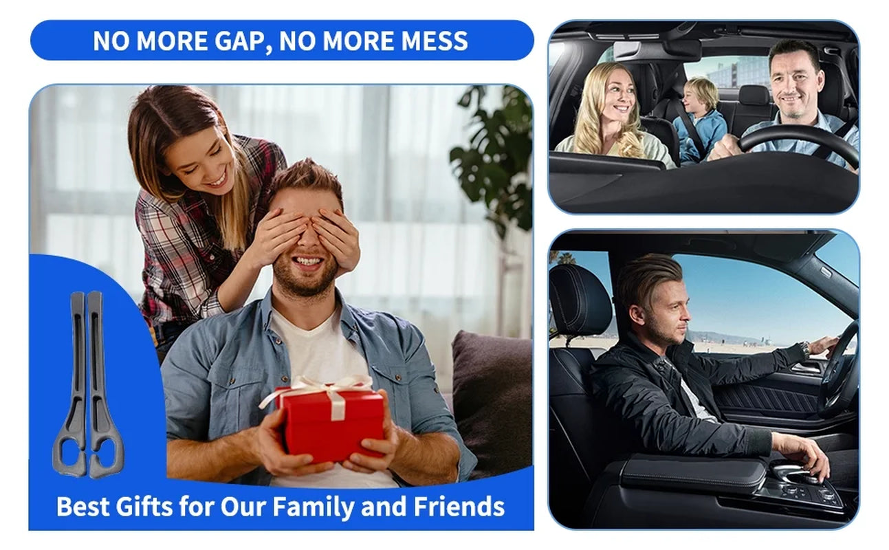 Car Seat Gap Filler, Seat Side Gap Filler with Organizer, 2 In1 Seat Crevice Blocker, Universal Fit Car SUV Truck Fill the Gap between Seat & Console 2 Pack