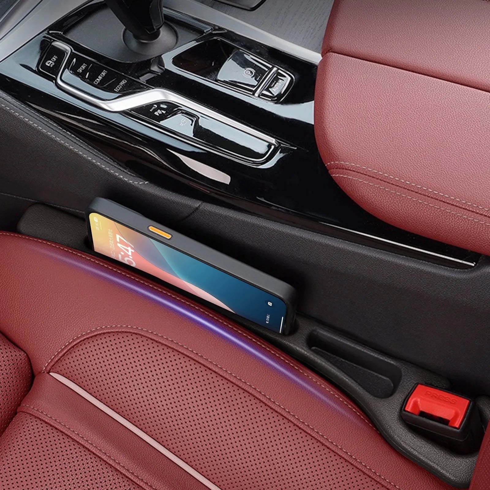 Car Seat Gap Filler, Seat Side Gap Filler with Organizer, 2 In1 Seat Crevice Blocker, Universal Fit Car SUV Truck Fill the Gap between Seat & Console 2 Pack